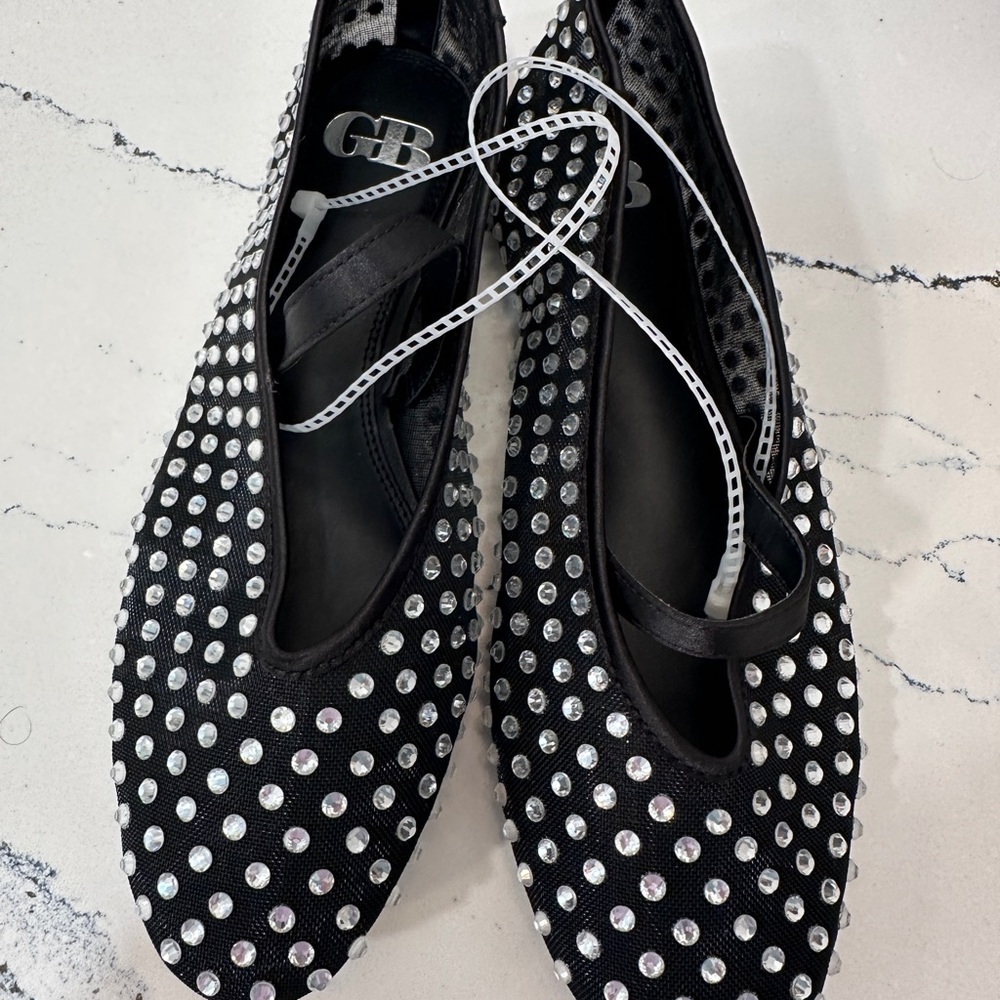 Gianni Bini Black and Silver Studded Flats